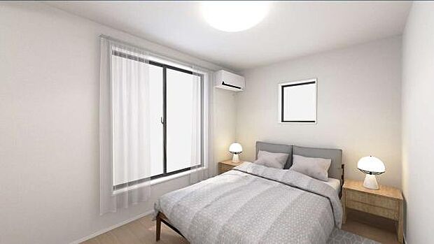 （同仕様モデル）バルコニーとつながる洋室となっており、しっかり日が差し込みますので気持ちの良い目覚めができる素敵な洋室になります♪※家具、家電、インテリアはＣＧによるイメージです。