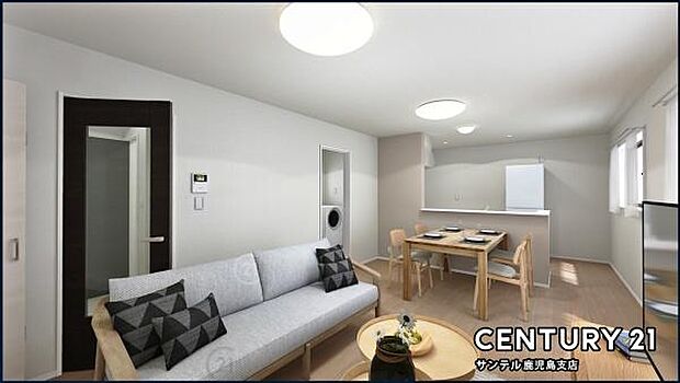 （同仕様モデル写真）明るく、落ち着きのあるリビング♪ご家族でお食事や団らんしたり、ゆったりとしたご家族の時間を過ごせます♪※家具、家電、インテリアはCGによるイメージです。