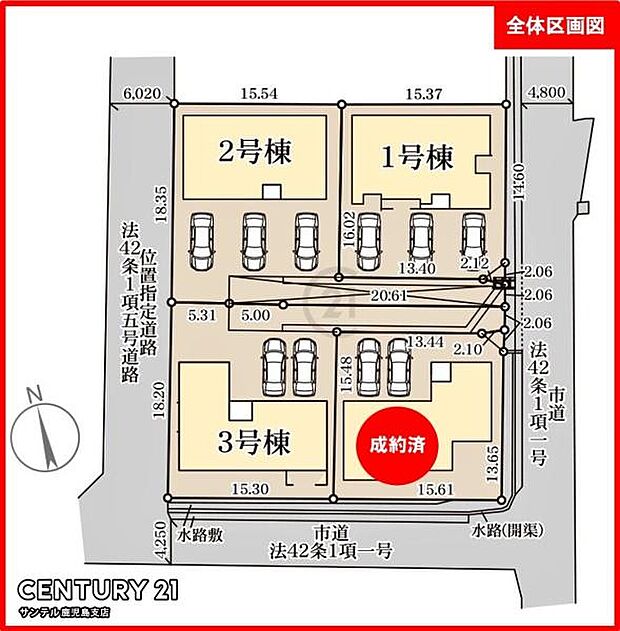 本物件は3号棟です♪お車は2台駐車可能です。※車種によります。