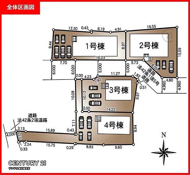 本物件は4号棟です♪お車は4台駐車可能です。（※車種によります。）