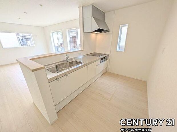 シンプルで使いやすい設計のキッチン♪そしてカウンターキッチンなので、リビングいるご家族と会話を楽しみながらお料理ができます♪オプションで食洗器を付けることができます♪