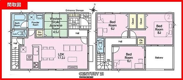 1号棟です♪4LDKの間取りです。各居室に収納スペースを完備しておりますので衣類もすっきり収納でき、家族全員が快適に過ごせる間取りとなっております♪