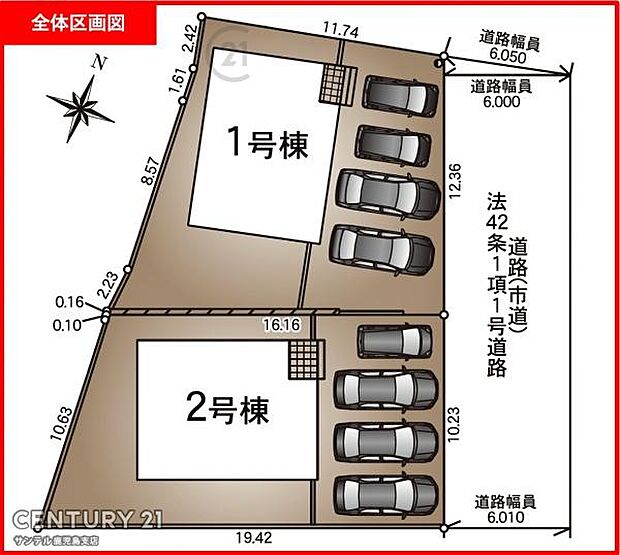 本物件は1号棟です♪お車は4台駐車可能です。※車種によります。
