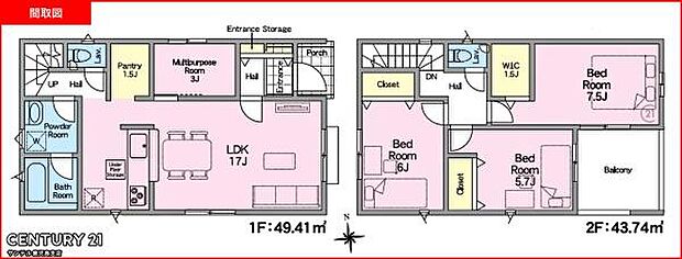 2号棟です!3SLDKで余裕のある間取りです♪各居室に収納スペースがあり、ファミリーにも使いやすい間取りとなっております♪