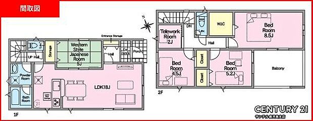 1号棟です!4SLDKで余裕のある間取りです♪各居室に収納スペースがあり、ファミリーにも使いやすい間取りとなっております♪