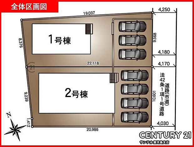 本物件は1号棟です♪お車は3台駐車可能です。※車種によります。
