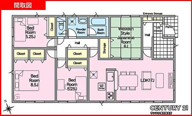 2号棟です!4LDKで余裕のある間取りです♪各居室に収納スペースがあり、ファミリーにも使いやすい間取りとなっております♪