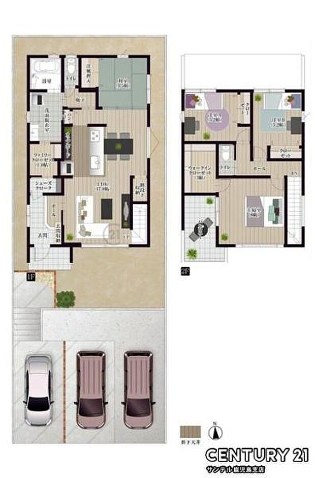 1号地です!2階建、4LDKの間取りです♪各居室に収納があり、バルコニーも付いており、とても使い勝手の良い間取りとなっております♪