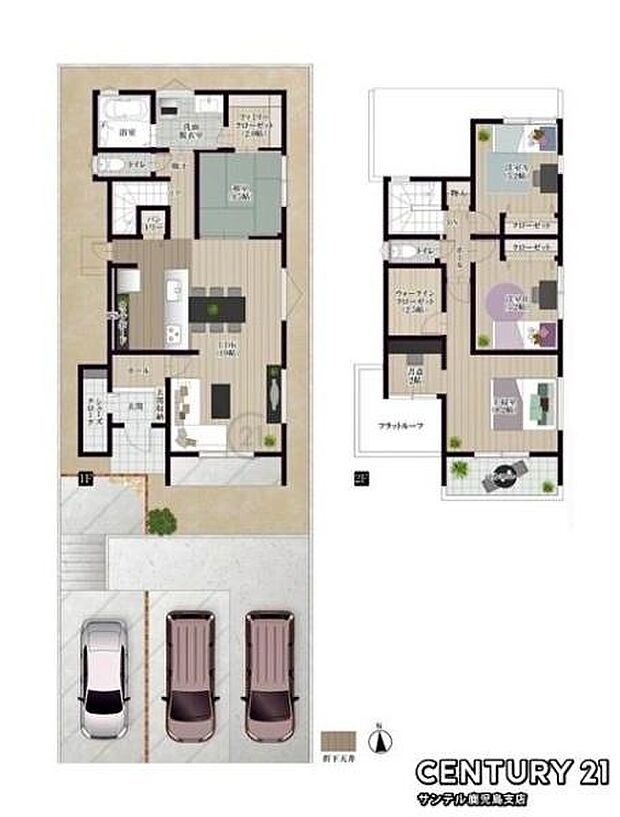 3号棟です！2階建、4LDKの間取りです♪各居室に収納があり、バルコニーも付いており、とても使い勝手の良い間取りとなっております♪