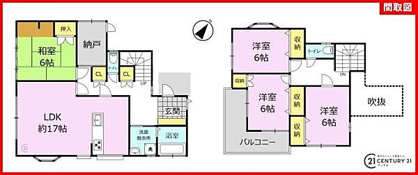 4SLDKの間取りです♪各居室に収納スペースを完備しておりますので衣類もすっきり収納でき、家族全員が快適に過ごせる間取りとなっております♪