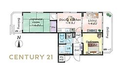 セザール第三武蔵新城 3DKの間取り