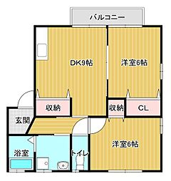 コーアハイツ 2DKの間取図画像