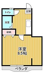 フォーレスト1 1Kの間取図画像