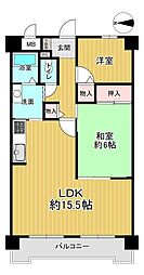 丹波橋日光ハイツ 2LDKの間取図画像