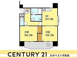 アーバンブレーム西春日 2DKの間取図画像