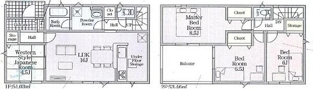 和室のある4LDK、2階建て!駐車スペース4台♪