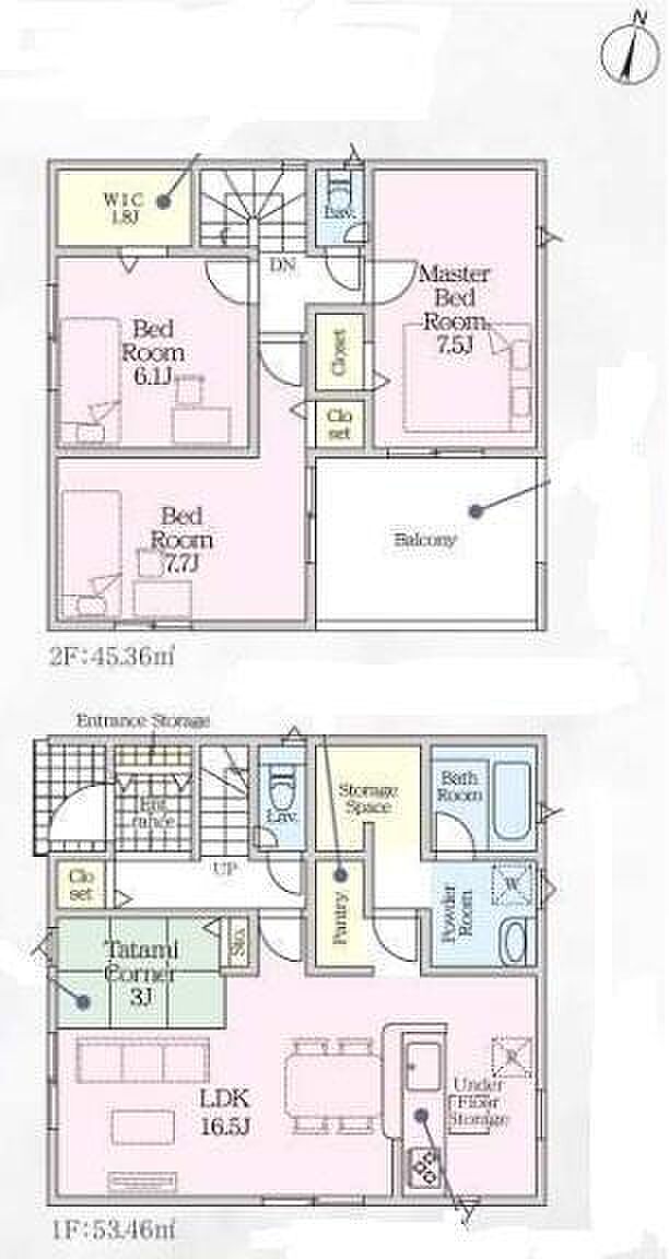 名古屋本線「国府」駅まで徒歩約8分!タタミコーナー3帖、パントリー、ウォークインクローゼット付き!収納豊富な3LDK、2階建て♪駐車スペース4台!