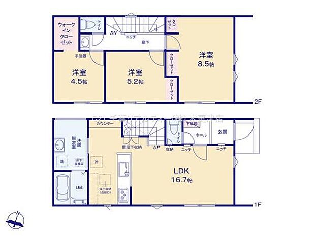3LDKの魅力的な間取り!LDKはゆったりとした空間で、ご家族との団らん時間が、より一層充実したものになりますね!家族との仲が深まり、自然と笑顔が増えそうです!