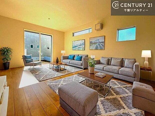 家具はCGパースです。心地良いリビングは家族が自然と集まります。家族団欒の時間が増えそうです。ご家族と、より一層充実した時間を過ごせそうですね。明るく開放的な空間です。