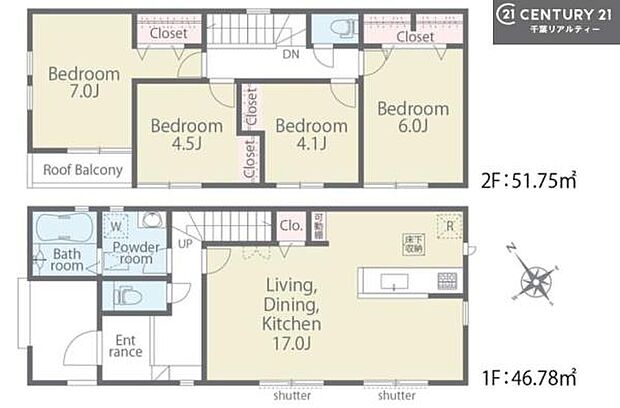 4LDKの魅力的な間取り！LDKはゆったりとした空間で、ご家族との団らん時間が、より一層充実したものになりますね家族との仲が深まり、自然と笑顔が増えそうです！