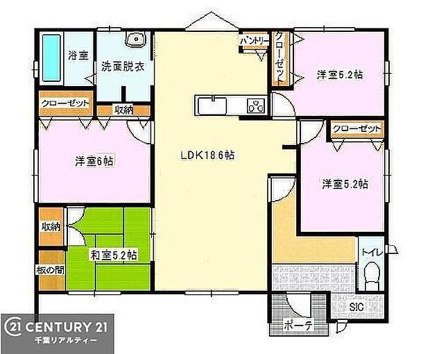 4LDKの魅力的な間取り！LDKはゆったりとした空間で、ご家族との団らん時間が、より一層充実したものになりますね。家族との仲が深まり、自然と笑顔が増えます！
