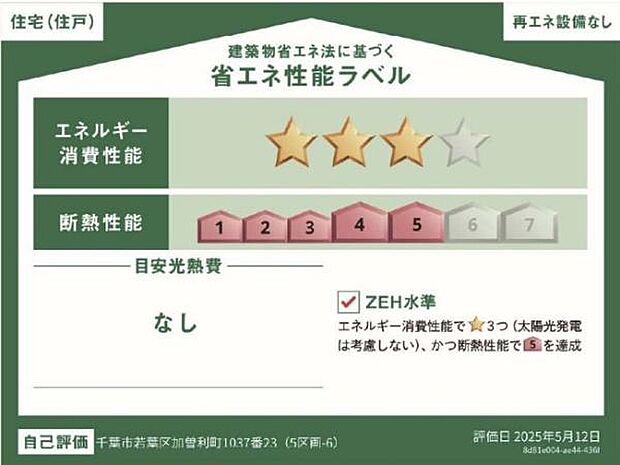 地球と経済に優しい省エネ性能ラベル安心して新生活を迎え入れることが出来ます!