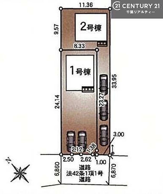 【2号棟】カースペースは3台付き！セカンドカー持ちの方や急な来客時にも安心ですね。