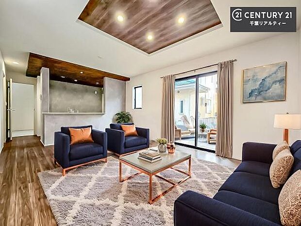 家具はCGパースです。大切な家族が集まるからこそLDKにはこだわりたい。リビング階段で賑やかさが心地よいリビングです。