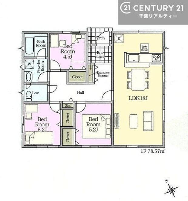 3LDKの魅力的な間取り！LDKはゆったりとした空間で、ご家族との団らん時間が、より一層充実したものになりますね。家族との仲が深まり、自然と笑顔が増えます！