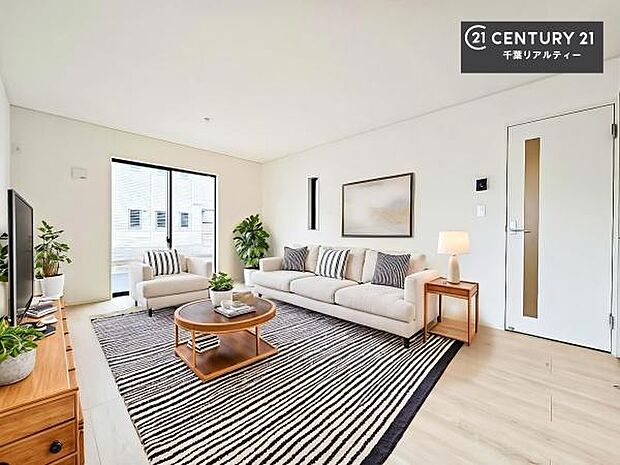 家具はCGパースです。開放感のある広々LDK!ソファーやダイニングテーブルを置いても窮屈にならないので快適に過ごせます!コミュニケーションが取りやすいリビングです!