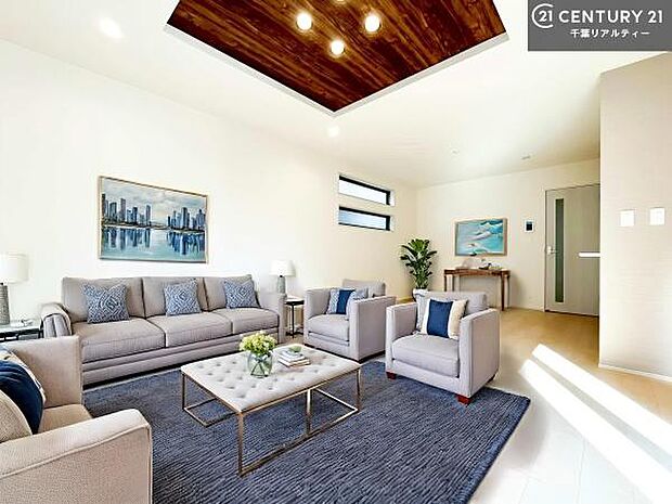 家具はCGパースです。開放感のある広々LDK!ソファーやダイニングテーブルを置いても窮屈にならないので快適に過ごせます!