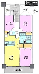 ダイアパレス千葉美術館 3LDKの間取図画像