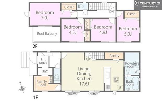 4LDKの魅力的な間取り!LDKはゆったりとした空間で、ご家族との団らん時間が、より一層充実したものになりますね。家族との仲が深まり、自然と笑顔が増えます!