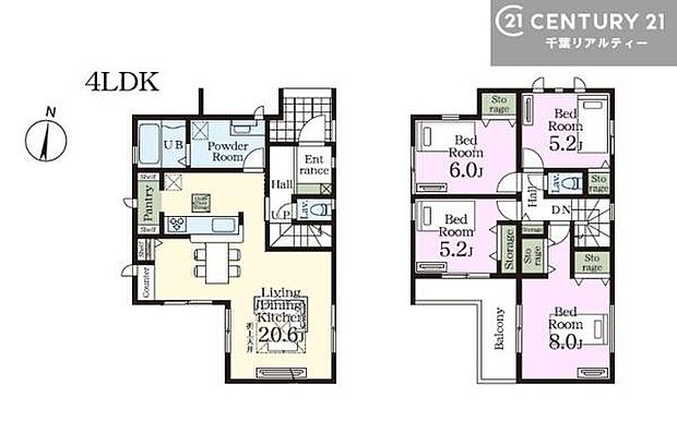4LDKの魅力的な間取り!LDKはゆったりとした空間で、ご家族との団らん時間が、より一層充実したものになりますね家族との仲が深まり、自然と笑顔が増えそうです!