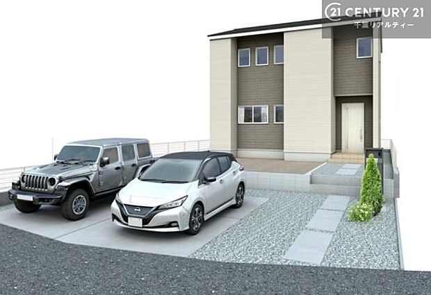 こちらは完成予想図となります。完成が待ち遠しい、魅力あふれる住まいです。ご不明点やご要望などがございましたら、どうぞお気軽にお申し付けください。