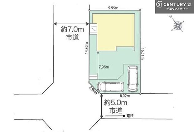 カースペースは2台付き!セカンドカー持ちの方や急な来客時にも安心ですね。
