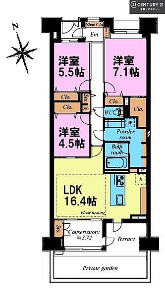 3LDKの魅力的な間取り！LDKはゆったりとした空間で、ご家族との団らん時間が、より一層充実したものになりますね。家族との仲が深まり、自然と笑顔が増えます！