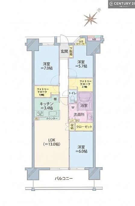 3LDKの魅力的な間取り!LDKはゆったりとした空間で、ご家族との団らん時間が、より一層充実したものになりますね家族との仲が深まり、自然と笑顔が増えそうです!