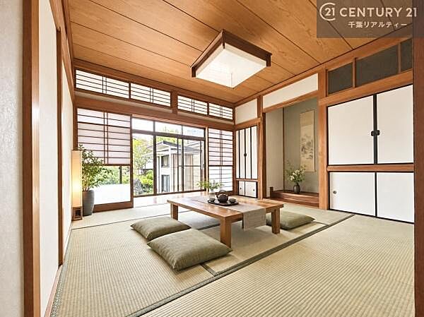 家具は、CGパース和室ではお子様が転んでも怪我をする心配はほとんどありません。家事の合間にママやパパが寝ころんで使える休憩スペースとしても利用可！