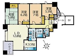 リラハイツ白石ステーション 4LDKの間取図画像