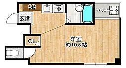 カモミールハウス ワンルームの間取図画像