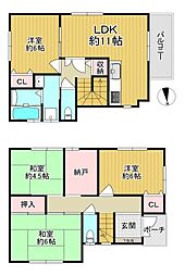 JR片町線(学研都市線) 住道駅 徒歩21分 3LDKの間取り