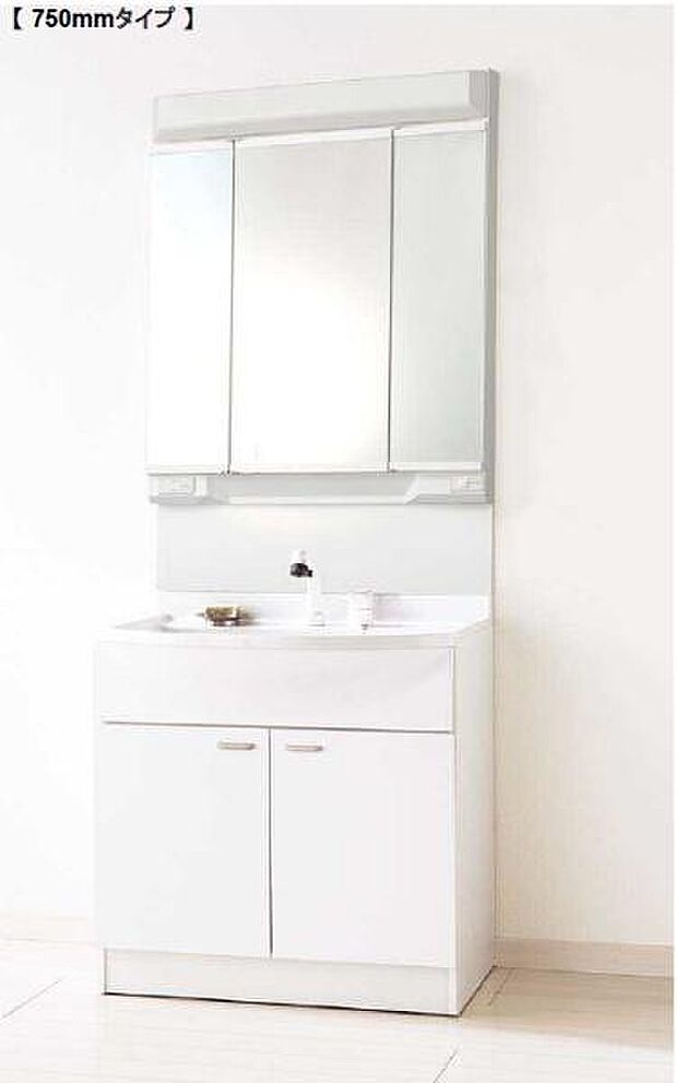 お手入れと使いやすさが自慢の洗面台♪ミラー扉の内側がすべて収納スペースになっています♪※写真・イラストはイメージです。実際の仕様が画像と異なる場合がございますので、ご注意ください。