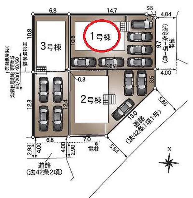 駐車スペース6台!