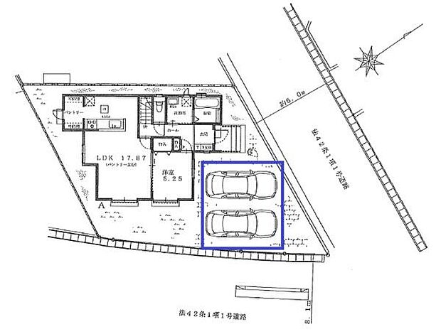 駐車スペース並列2台!