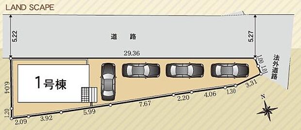 駐車4台可能♪(車種による)