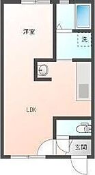 札幌市営東西線 南郷13丁目駅 徒歩6分の賃貸アパート 3階1DKの間取り