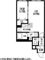 札幌市営東豊線 月寒中央駅 徒歩9分の賃貸マンション 4階1LDKの間取り
