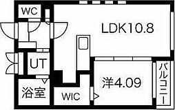 札幌市営南北線 北12条駅 徒歩4分の賃貸マンション 2階1LDKの間取り