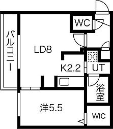 ステージア白石中央 3階1LDKの間取り